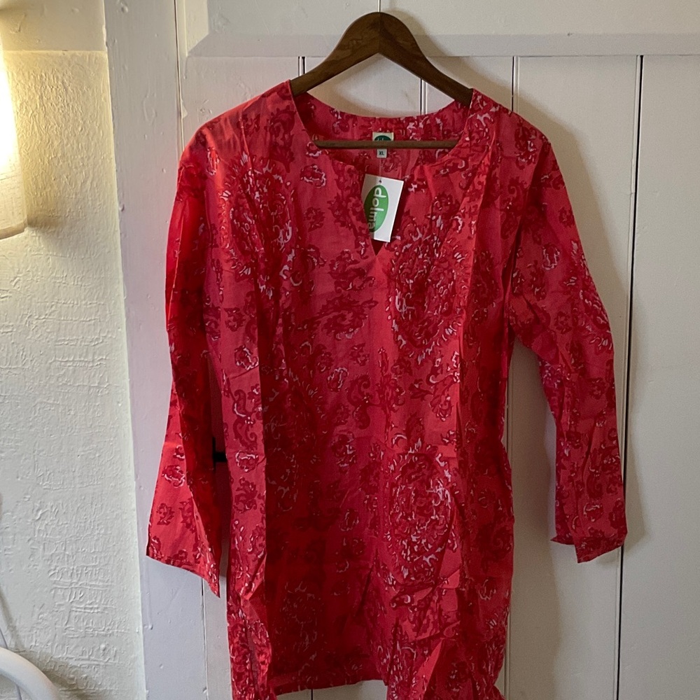 Doma Vibrant Red Floral Blouse